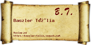Baszler Tália névjegykártya